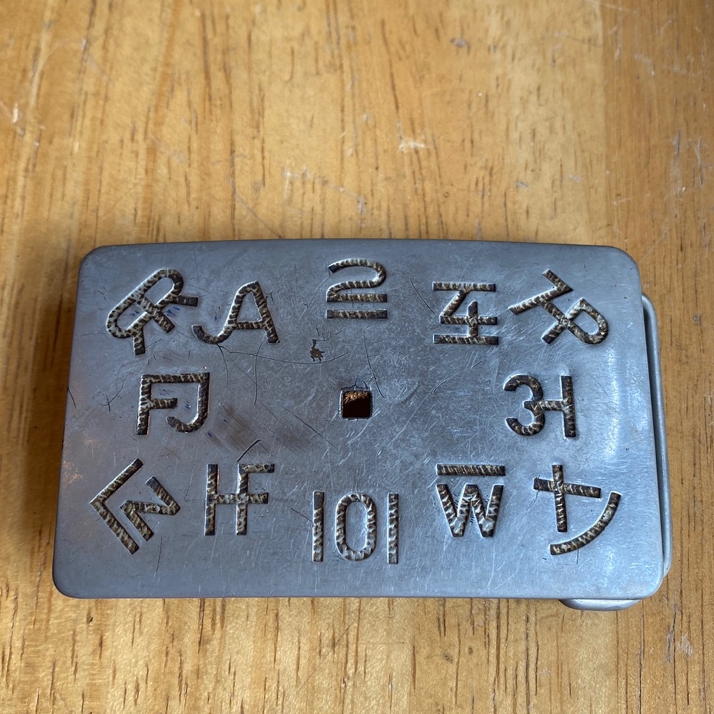 Chambers Belt Co. USA Belt Buckle Branding Markings Hobo Wagon Cowboy Steer